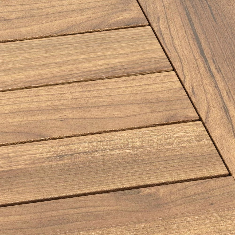 Nea Outdoor Coffee Table, 38 Inch Rectangular Natural Brown Wood Top -BM326194