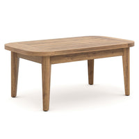 Nea Outdoor Coffee Table, 38 Inch Rectangular Natural Brown Wood Top -BM326194