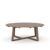 Azy Outdoor Coffee Table, 45 Inch Oval Natural Brown Solid Wood Top -BM326200