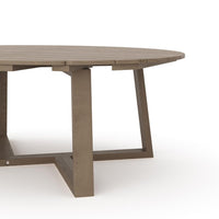 Azy Outdoor Coffee Table, 45 Inch Oval Natural Brown Solid Wood Top -BM326200