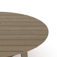 Azy Outdoor Coffee Table, 45 Inch Oval Natural Brown Solid Wood Top -BM326200
