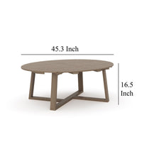 Azy Outdoor Coffee Table, 45 Inch Oval Natural Brown Solid Wood Top -BM326200