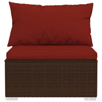 Faye 3pc Outdoor Modular Sectional Sofa Set, 3 Cushions, Red Brown -BM326236