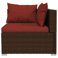 Faye 3pc Outdoor Modular Sectional Sofa Set, 3 Cushions, Red Brown -BM326236