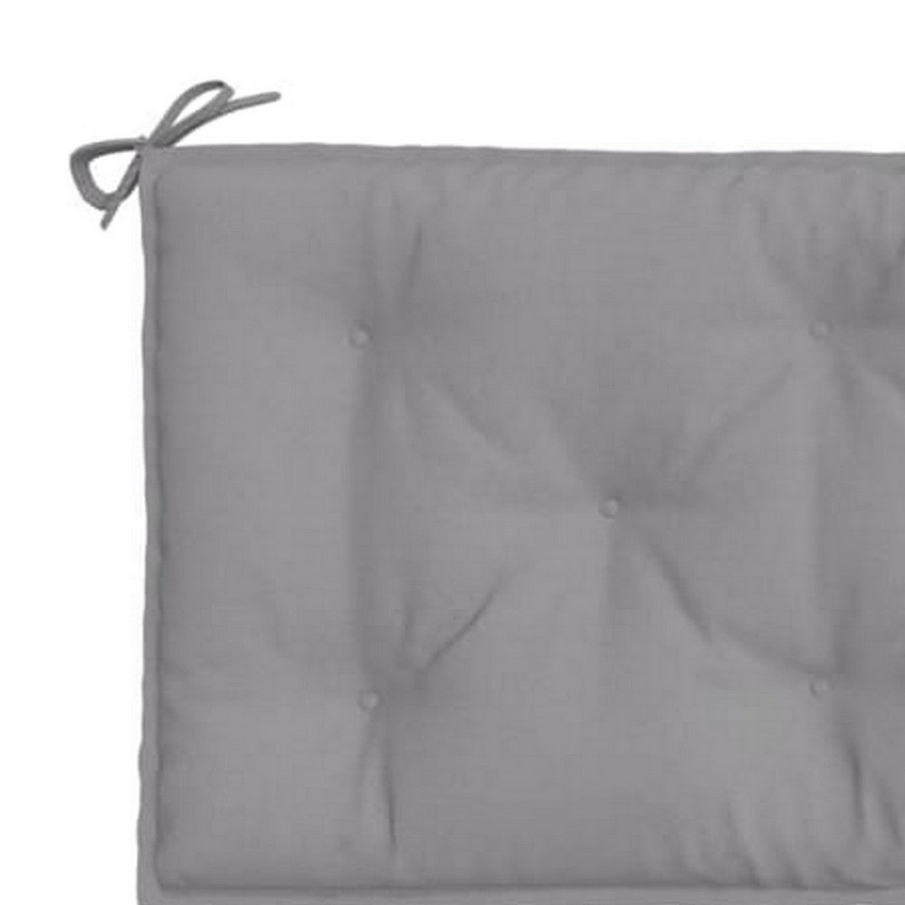 Claire Outdoor Cushion for Bench, Tufted Gray Oxford Fabric, 47 Inch -BM326237