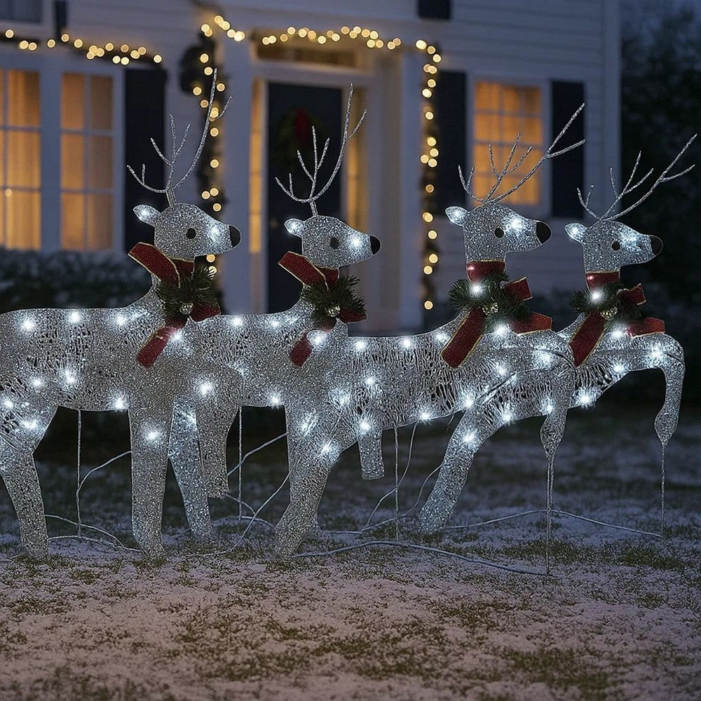 Garden 4pc Outdoor  Christmas Decoration, 80 Cool White LEDs -BM326244