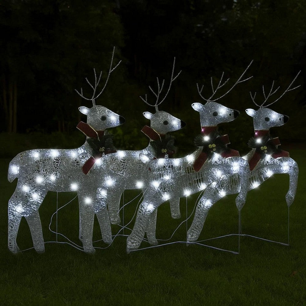 Garden 4pc Outdoor  Christmas Decoration, 80 Cool White LEDs -BM326244