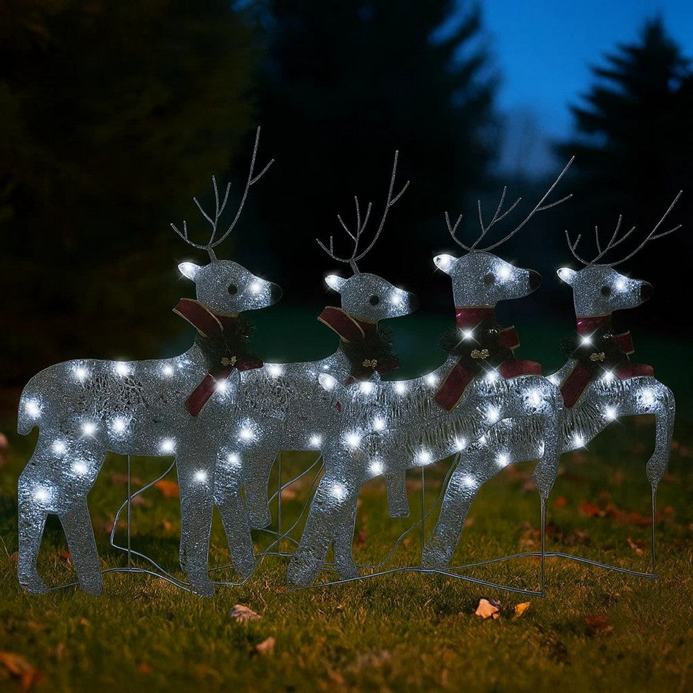Garden 4pc Outdoor  Christmas Decoration, 80 Cool White LEDs -BM326244