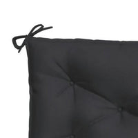 Claire Outdoor Cushion for Bench, Tufted Black Oxford Fabric, 39 Inch -BM326245