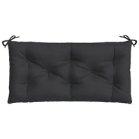 Claire Outdoor Cushion for Bench, Tufted Black Oxford Fabric, 39 Inch