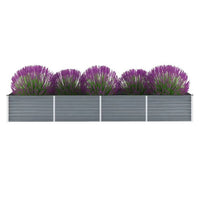 Raised Garden Flower Bed, 32 x 126 Galvanized Steel Gray, Rectangular -BM326246