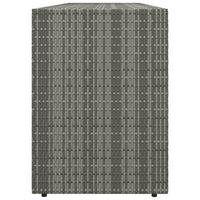 Outdoor Storage Cabinet, 78 Inch Gray Poly Rattan and Brown Solid Wood -BM326255