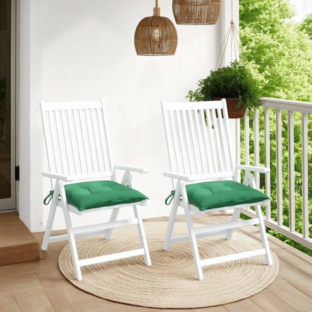 Kia Outdoor Cushions for Set of 2, Tufted Green Oxford Fabric -BM326267
