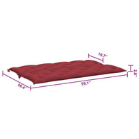 Claire 2pc Outdoor Cushion for Bench, Tufted Wine Red Oxford Fabric -BM326278
