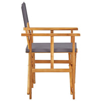 Outdoor Folding Directors Accent Set of 2, Gray, Acacia Wood -BM326287
