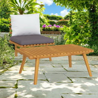 Roma 2pc Modular Outdoor and Table Set, Solid Wood, Gray, White -BM326315