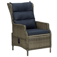 Outdoor Manual Reclining Chair, 2 Cushions, Brown Woven Poly Rattan  -BM326328