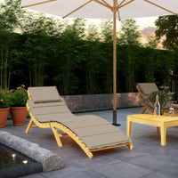 Outdoor Cushion for Chaise Lounger w Pillow, Taupe Fabric 73 Inch  -BM326332