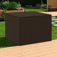 Outdoor Garden Storage Box, Removable Bag, Brown Poly Rattan Woven -BM326340