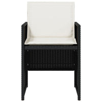 Outdoor Set of 4 with White Cushions, Black Rattan Woven Frame -BM326341