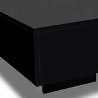 Coffee Table, Rectangular Platform, 34 Inch Modern High Gloss Black -BM326346
