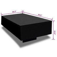 Coffee Table, Rectangular Platform, 34 Inch Modern High Gloss Black -BM326346