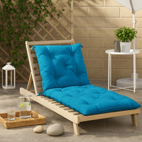 Claire Outdoor Cushion for Bench, 71 Inch, Blue Tufted Oxford Fabric -BM326347