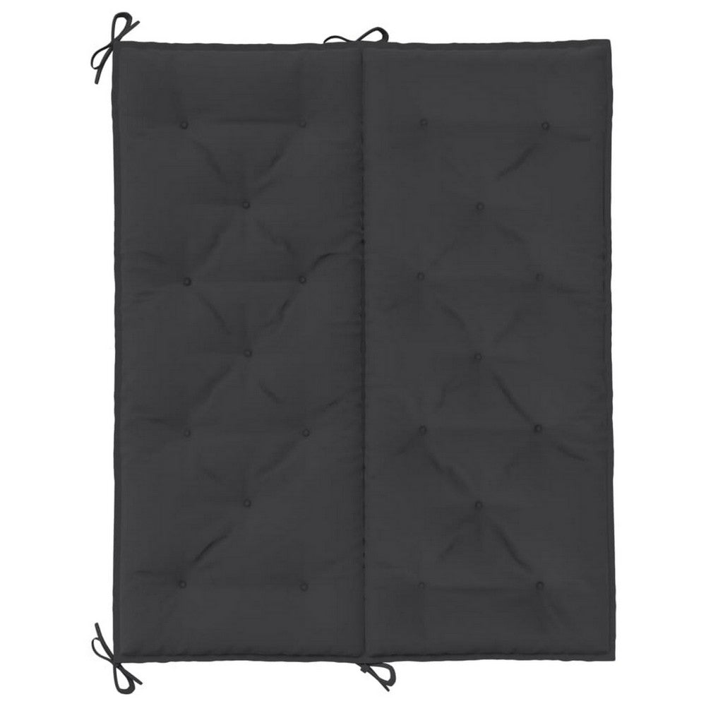 Claire Outdoor Cushion for Bench, 47 Inch, Black Tufted Oxford Fabric -BM326351