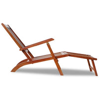 Suvi Outdoor Chaise Lounge Chair, Adjustable Reclining, Footrest, Wood -BM326356