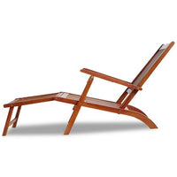Suvi Outdoor Chaise Lounge Chair, Adjustable Reclining, Footrest, Wood -BM326356