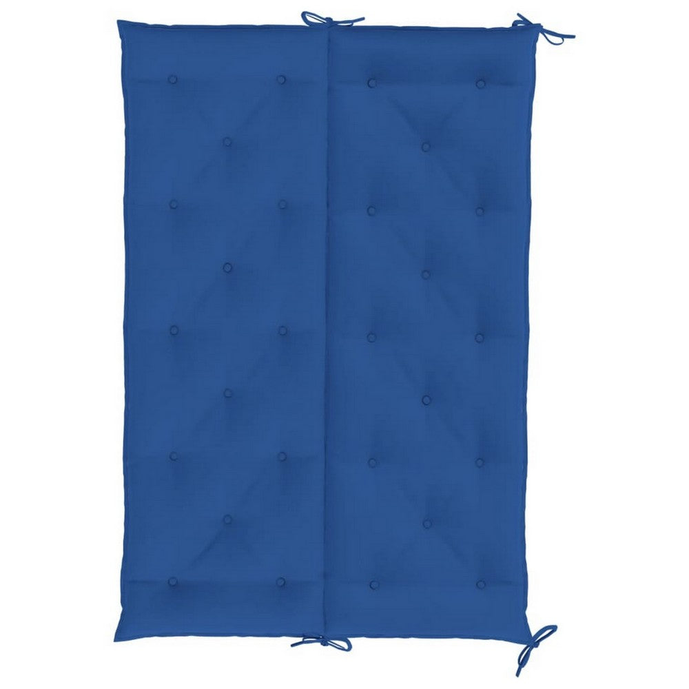 Claire Outdoor Cushion for Bench, 59 Inch, Blue Tufted Oxford Fabric -BM326357
