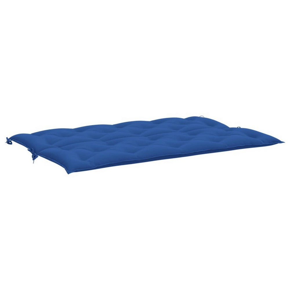 Claire Outdoor Cushion for Bench, 59 Inch, Blue Tufted Oxford Fabric