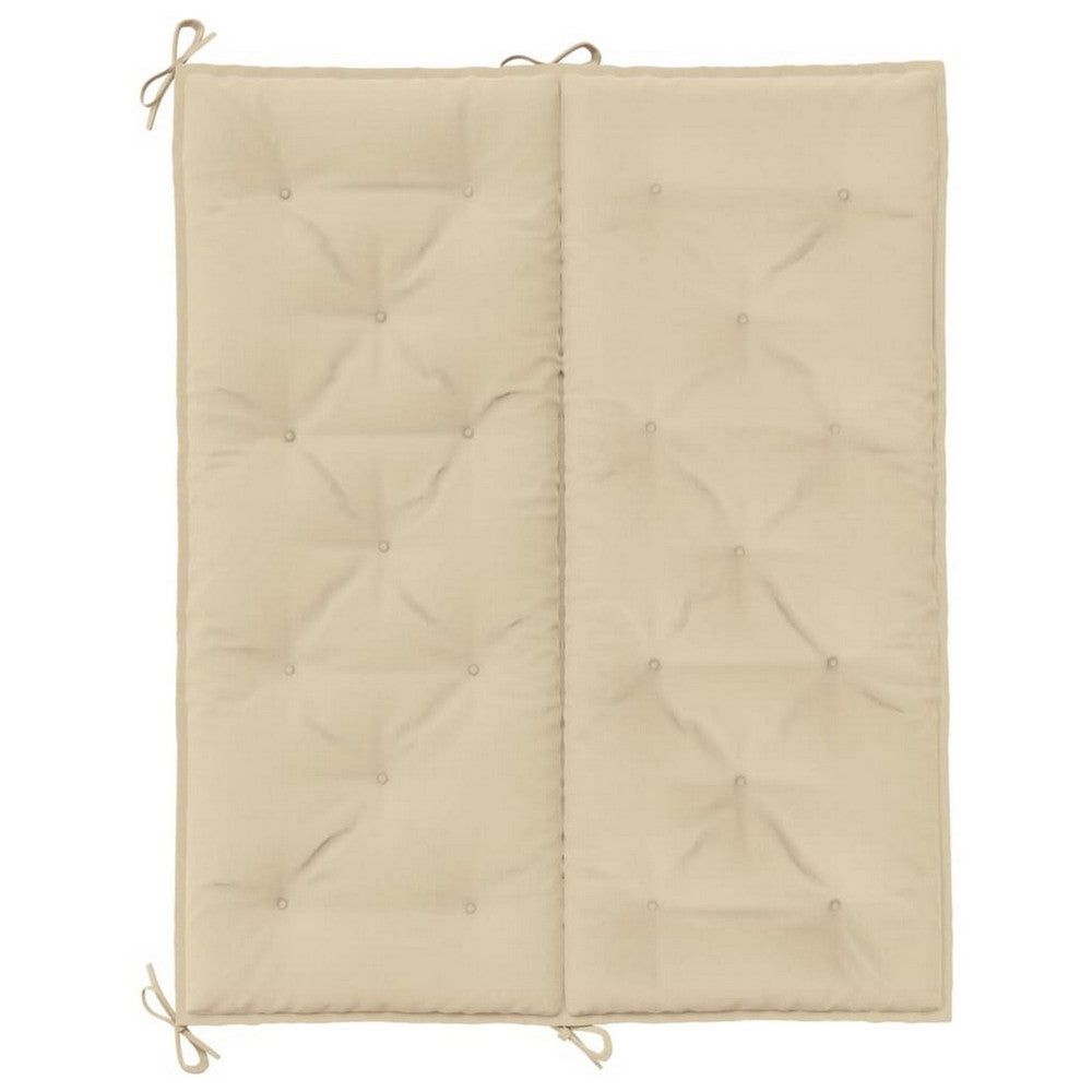 Claire Outdoor Cushion for Bench, 47 Inch, Beige Tufted Oxford Fabric -BM326358