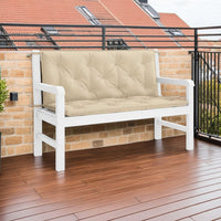 Claire Outdoor Cushion for Bench, 47 Inch, Beige Tufted Oxford Fabric -BM326358