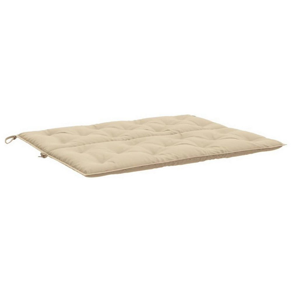 Claire Outdoor Cushion for Bench, 47 Inch, Beige Tufted Oxford Fabric