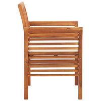 Kim Outdoor Dining Set of 2, Brown Acacia Wood, Cream Cushions -BM326359