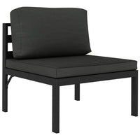 Shina 3pc Outdoor Modular Sofa Set, Black Metal, Dark Gray Cushions -BM326361