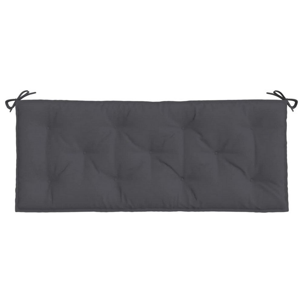 Claire Outdoor Cushion for Bench, 47 Inch, Dark Gray Tufted Oxford