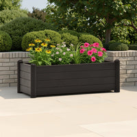 Outdoor Raised Flower Bed with Drainage, 39 Inch Gray Polypropylene -BM326372