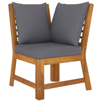 Kio 3pc Outdoor Sofa and Coffee Table Set Dark Gray, Solid Acacia Wood -BM326383
