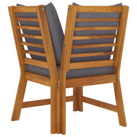 Kio 3pc Outdoor Sofa and Coffee Table Set Dark Gray, Solid Acacia Wood -BM326383