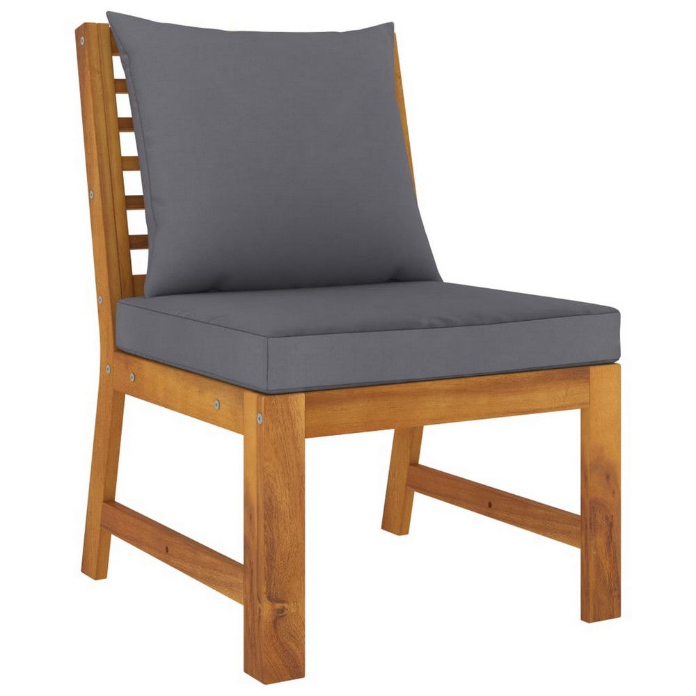 Kio 3pc Outdoor Sofa and Coffee Table Set Dark Gray, Solid Acacia Wood -BM326383