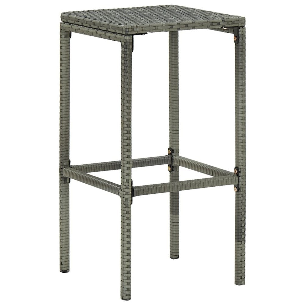 Vian Outdoor Barstool Set of 2, Gray Poly Rattan and Polyester Seats -BM326386