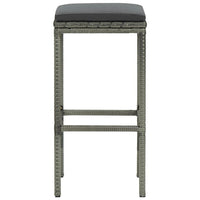 Vian Outdoor Barstool Set of 2, Gray Poly Rattan and Polyester Seats -BM326386