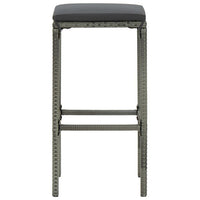 Vian Outdoor Barstool Set of 2, Gray Poly Rattan and Polyester Seats -BM326386