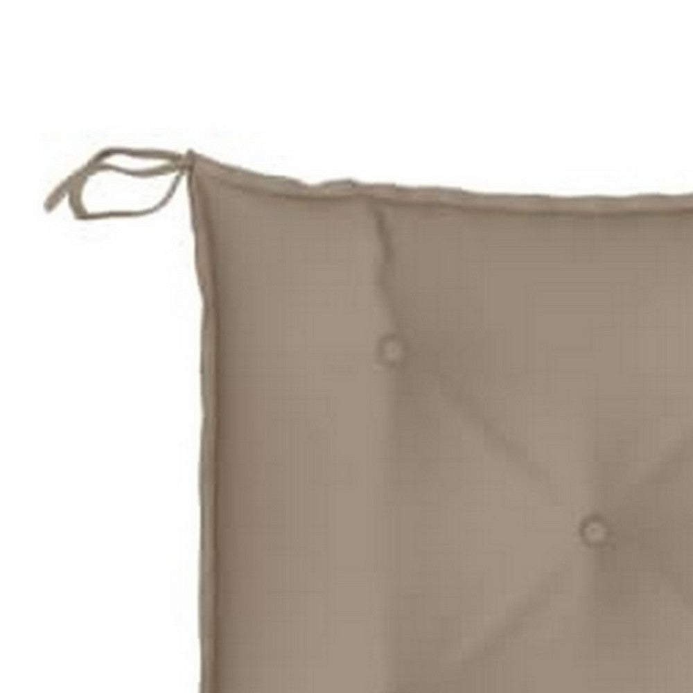 Claire Outdoor Cushion for Bench, Button Tufted Taupe Fabric, 59 Inch -BM326391
