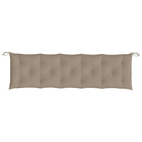 Claire Outdoor Cushion for Bench, Button Tufted Taupe Fabric, 59 Inch