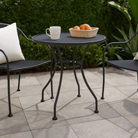 Yoko Outdoor Breakfast Table, Dark Gray Mesh Iron, Round 32 Inch Top -BM326396