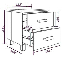 Bedside Nightstand Set of 2, 2 Drawers, Honey Brown Pine Wood -BM326399