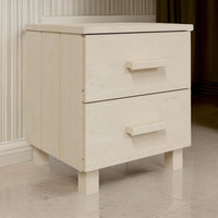 Bedside Nightstand Set of 2, 2 Drawers, Honey Brown Pine Wood -BM326399